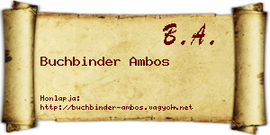 Buchbinder Ambos névjegykártya
